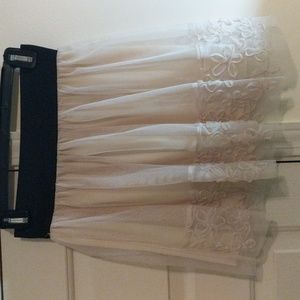 Wet Seal Cream floral, tulle tutu, skirt